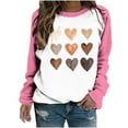 thumbnail image 3 of Aboser Womens Sweatshirts Valentine's Day Heart Print Crewneck Long Sleeve Shirts for Women Y2K Clothes Raglans Oversized Tops for Girls Casual Sweatshirts Pink Tee Shirts Gifts for Girlfriends, 3 of 3