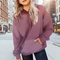 thumbnail image 2 of Ulanda Girls Casual Long Sleeve Hoodies Cute Oversized with Pocket Sweatshirt Tops (Purple, 11-12 Years）, 2 of 6