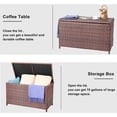 thumbnail image 5 of DIMAR GARDEN Outdoor Patio Wicker Rattan Storage Box Table 70 Gallon Mixed Coffee, 5 of 7