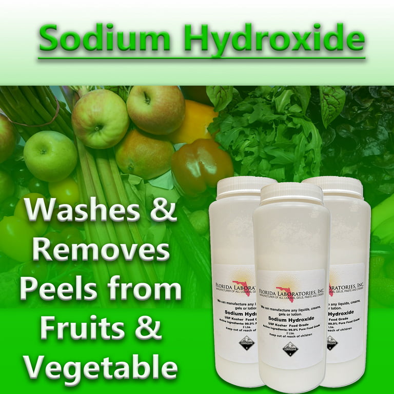 Sodium Hydroxide 99.9% Pure Food Grade Beads Caustic Soda lye 6 Lbs  (Pounds) 