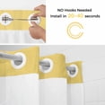 thumbnail image 2 of No Hook Shower Curtain and Liner Set, Light Yellow Washable Fabric Shower Curtains for Bathroom, Bathtub, Minimalist Modern Solid Color Yellow Waterproof Bathroom Curtains 72W x 96H, 2 of 9