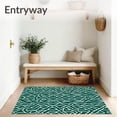 thumbnail image 3 of ODIKA 5'x7' Machine Washable Non-Slip Area Rug, Minimalist Lattice Abstract Decorative Flooring High Traffic Rug, Green, 590620, 3 of 7