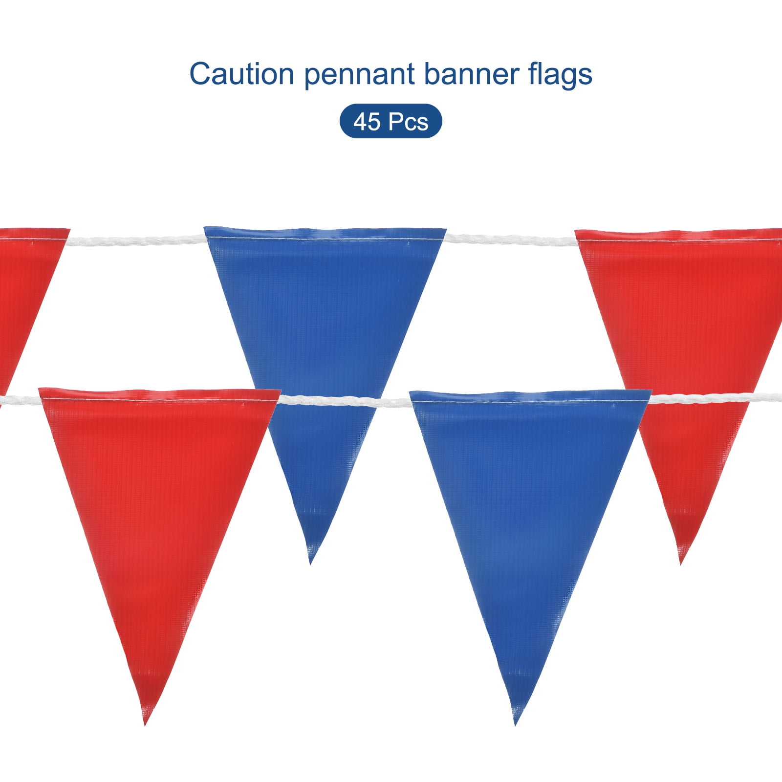 Uxcell 102ft 45pcs Caution Pennant Banner Flags Perimeter Marking Safety Flag for Traffic Construction Warning Red Blue