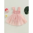 thumbnail image 2 of Bagilaanoe Newborn Baby Girl Rompers Dress Butterfly Fly Sleeve Bodysuit 6M 12M 18M 24M Infant Tulle A-line Princess Dresses, 2 of 8