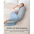 thumbnail image 4 of J-Shaped Pregnancy Pillow for Sleeping with Cooling Cover – Maternity Body Pillow for Pregnant Women, Side Sleeper Support for Belly, Hip & Leg, Deep Grey, 4 of 15