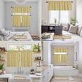thumbnail image 6 of Yelllow Floral Kitchen Curtains Sets for Windows 24 Inch Length, Vintage Rustic Plants Flowers Spring Rod Pocket Window Treatments Tier Curtains and Valances Set for Bedroom/Bathroom, 6 of 8