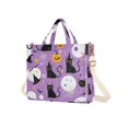 thumbnail image 7 of FORMRS Womens Corduroy Tote Bag Crossbody Shoulder Handbag with Pocket, Purple Halloween Pattern, 7 of 7