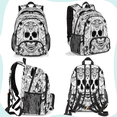 thumbnail image 6 of Herdesigns Black White Skull Skeleton Laptop Backpack for Women Men, 18.3 Inch Large Computer Backpacks Fashion Teacher Nurse Bag Casual Daypack for Work Travel, 6 of 8