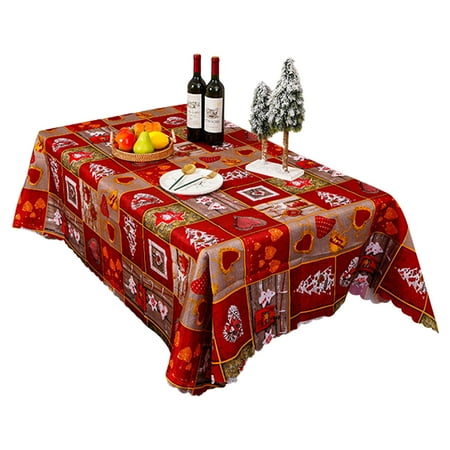 

Kafei Christmas Table Cover | Reusable Rectangular Christmas Tablecloth | Santa Claus Snowflakes Elk Snowman Table Cloth Perfect for Christmas Party Dinner Table Decorations