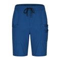 thumbnail image 4 of Mgmyaa Mens Casual Shorts Summer Drawstring Elastic Waist Beach Sweat Shorts Texture with Multi-Pockets, 4 of 6