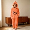 thumbnail image 6 of Kids Halloween Onesie Pumpkin Cosplay Costume for Boy Girl Soft Fleece Plush Flannel Jumpsuits Zip Up Hoodies Casual Party Outfits Funny One Piece with Pockets Orange 9 8-9 Years, 6 of 7