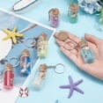 thumbnail image 3 of 7pcs Glass Wish Jar Keychains 13ml Small Corked Bottles with Luminous Shell Beads Keyrings Mini Glass Wishing Bottles with Cork & Keyrings for Backpack Bag Hanging Wedding Party Favors 1box, 3 of 6
