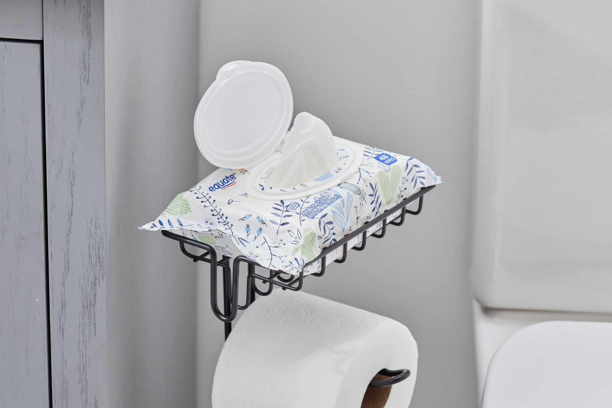Better Homes & Gardens Flatwire Free-Standing Toilet Paper Reserve with Holder