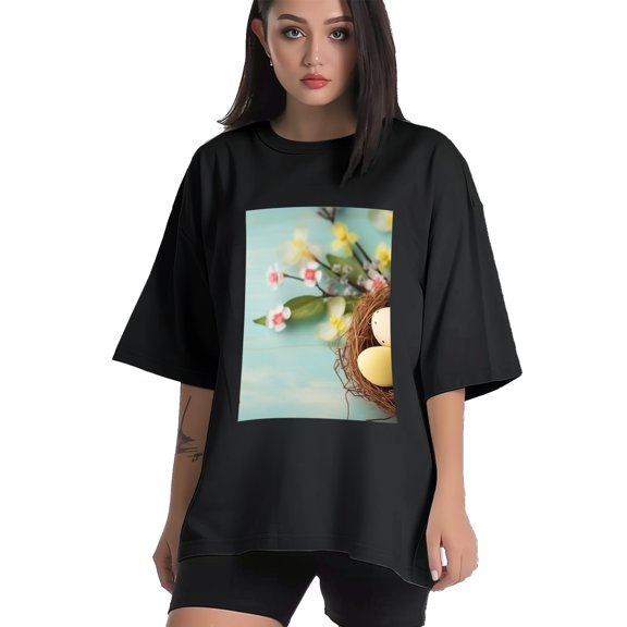 Plus Size Shirt for Women Black Tops for Women Short Sleeves Shirt for Women Easter 129 T Shirt Crewneck Shirt for Women XS