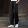 thumbnail image 4 of VEKDONE Pantalon Long en Lin pour Femmes Noir L, 4 of 5