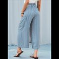 thumbnail image 4 of Pantalones Anchos de Verano para Mujer, Cómodos, Color Azul , Talla S, 4 of 7