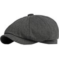 thumbnail image 7 of CoCopeaunts Octagonal Newsboy Cap Cotton Beret Hats for Men Spring Summer Retro Flat Ivy Hat Casual Newsboy Hats for Women, 7 of 7