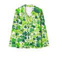 thumbnail image 5 of cllios Matching Pajama Sets for Women St. Patrick's Day Green Shamrock Printed Loungewear Casual Button Down Long Sleeve Nightwear Sleepwear 2 Piece Outfits Lucky Irish Gifts, 5 of 5