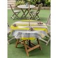 thumbnail image 4 of Outdoor Tablecloths with Umbrella Hole & Zipper, Yellow Gray Stripes Round Tablecloth 54 Inch, Watercolor Modern Abstract Minimalist Waterproof Table Cloth, Patio/Pool/Picnic Table Covers, 4 of 8