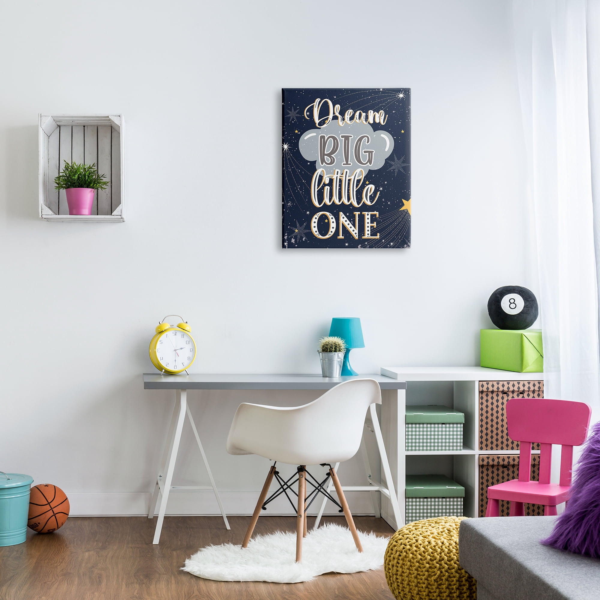 Stupell Industries Dream Big Little One Outer Space Shooting Stars, 24 x 30, Designed by Andrea Jasid Grassi