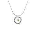 thumbnail image 2 of Delight Jewelry August - Lime Green Crystal Bicone Silver-tone You Mean the World to Me Ring Necklace, 18", 2 of 4
