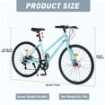 thumbnail image 3 of Ambifirner 7 Speed Hybrid bike Disc Brake 700C Road Bike For men women's City Bicycle, 3 of 5