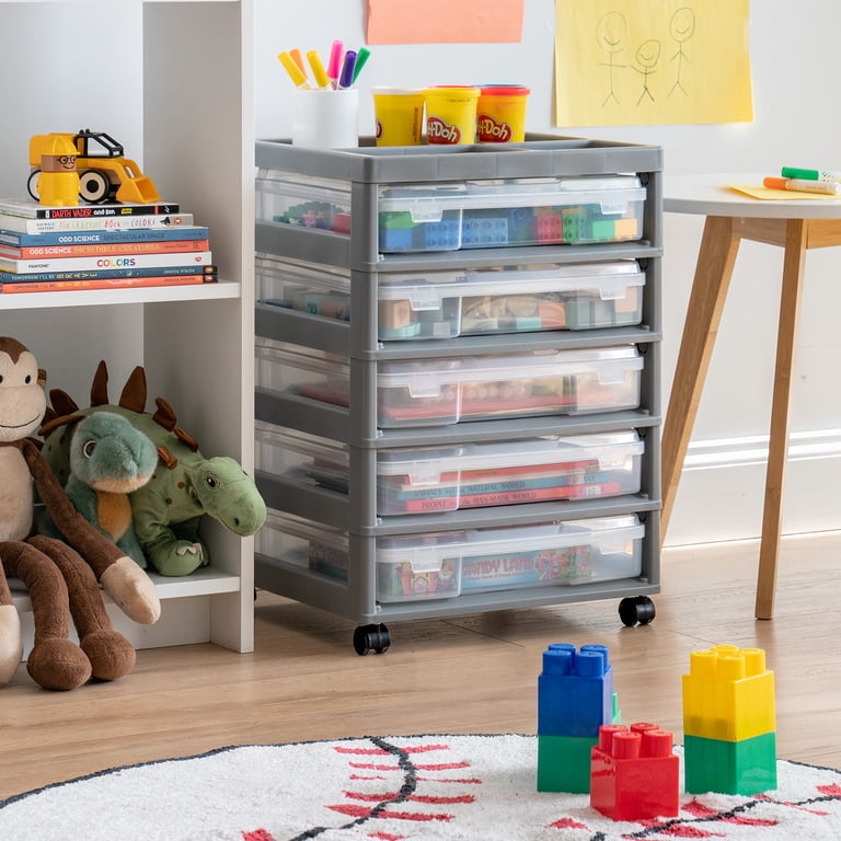 IRIS USA 5-Case Craft Storage Cart with Organizer Top photo 4