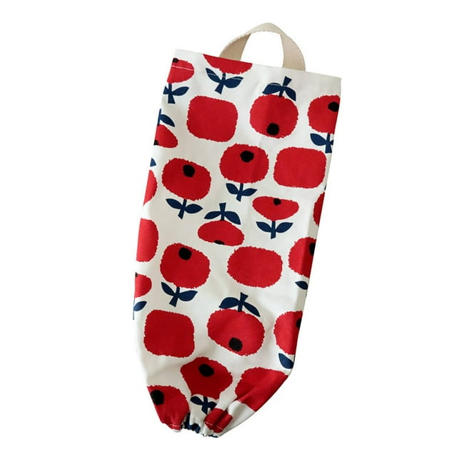 Flower Pattern Garbage Bag Storage Holder Collapsible Fabric Storage Dispenser Garbage Bag Organizer for Home