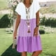 thumbnail image 1 of ICHUANYI Clearance Fashion Women's Sexy Summer Casual Sleeveless Round Neck Solid Fork Opening Dress(Purple, XL) ICHUANYI WER2023080704313, 1 of 6