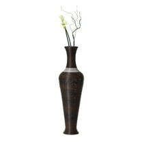 Black Tall Decorative Floor Vase, Modern Unique Vase, 40-Inch-Tall Vase, Freestanding PVC Large Floor Vase, Large Flower