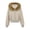 Army Green, variant on Womens Cropped Jackets Detachable Faux Fur Collar Hooded Full Zip Tunic Cardigan Casual Stylish Outwear With Pockets (S, White)