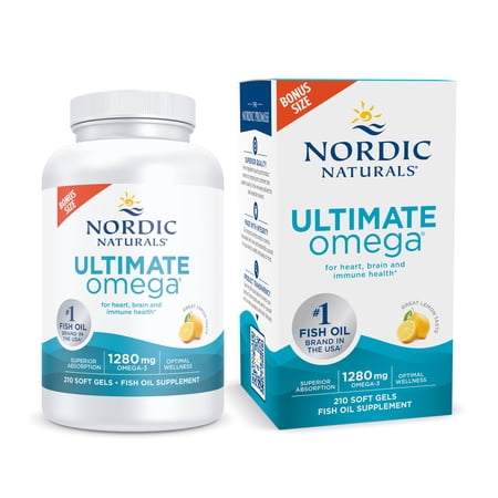 Nordic Naturals Ultimate Omega Softgels  Lemon  1280 mg  Fish Oil  210 Ct