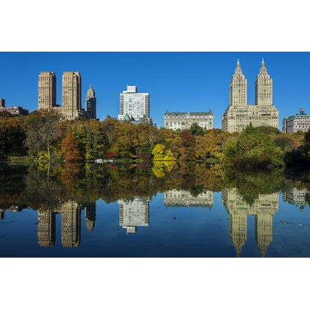 Fall Foliage at Central Park with Upper West Side Behind, Manhattan, New York, USA Print Wall Art By Stefano Politi (Best Fall Foliage Trips Usa)
