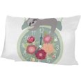 thumbnail image 6 of Clock with Sleeping Sloth Velvet Oblong Lumbar Plush Throw Pillow Cover/Shams Cushion Case - 20x26in - Decorative Invisible Zipper Design for Couch Sofa Pillowcase Only, 6 of 7