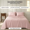 thumbnail image 3 of Loomsnest 3 Piece Twin Sheets Set, Cool & Crisp Percale, 100% Cotton Sheets, Deep Pockets, Blush, 3 of 10