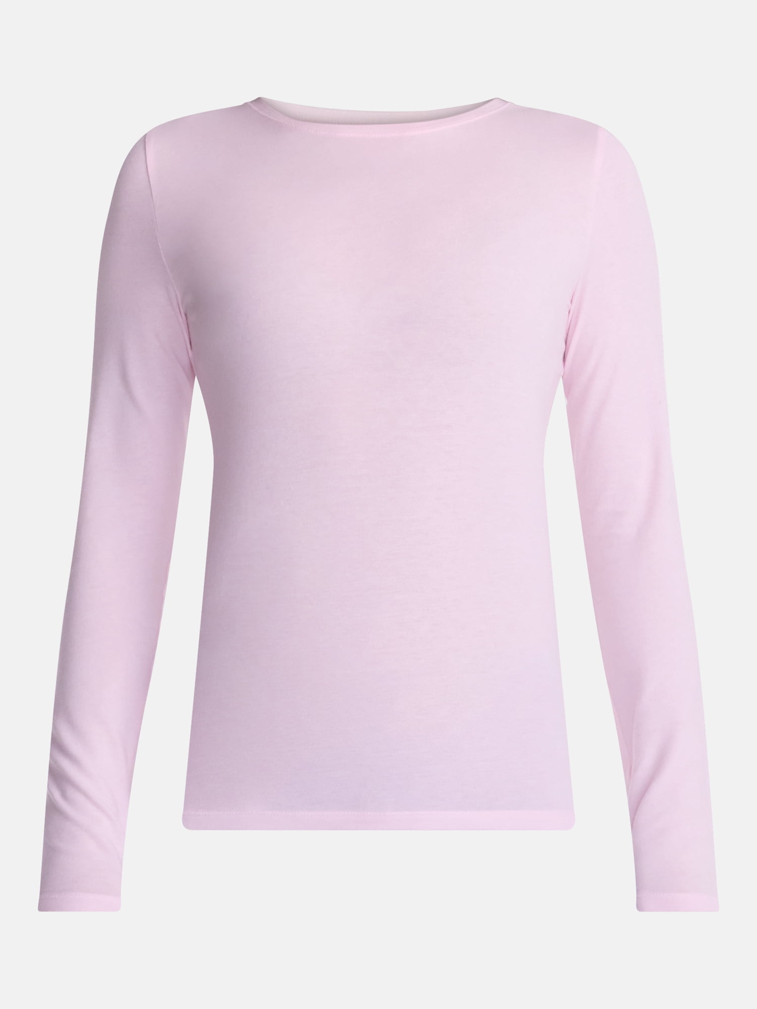 No Boundaries Crewneck Tee with Long Sleeves, Women's XXS-XXL