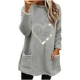 thumbnail image 3 of Aboser Womens Fuzzy Sherpa Pullover Thick Warm Double Fleece Sweatshirts Trendy Heart Print Loungewear Loose Long Sleeve Shirts with Pockets Fall Winter 2026 Y2k Sweatshirt, 3 of 5