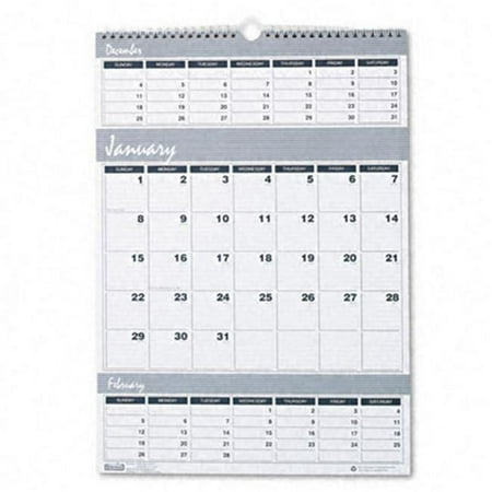 House Of Doolittle 342 Bar Harbor Wirebound Three-Months-per-Page Wall Calendar 12 x 17