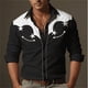 thumbnail image 3 of Camisa vaquera para hombre, diseño vintage, solapa, manga larga, botones, estampado, ropa de calle de moda, diseñador, estilo occidental, 3 of 5