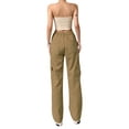 thumbnail image 4 of Button Fly Boyfriend Jeans for Women Mom Baggy Straight Leg Low Rise Cargo Vintage Long Denim Pants, 4 of 8