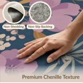 thumbnail image 6 of ODIKA 4'x6' Blue Purple Deep Floral Elegance Washable Area Rug Watercolor Giant Flowers with Fall Charm Non-Slip, Chair-Friendly, Flatwoven for Home Office, Under Desk, 6 of 7