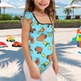 thumbnail image 3 of Uorisanigo Girls Swimsuit One Piece Capyabara Lemon Beach Bathing Suit with Adjustable Strap One Shoulder Summer Vacation Swimwear, Size 3-4, 3 of 7