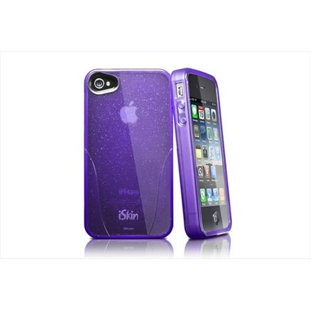 - iSkin CLGLM4-PE2 Claro Glam Flexible Case With Sparkle For Iphone4-4S, Purple