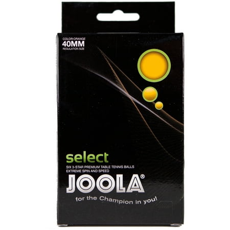 JOOLA Select 3-Star Table Tennis Balls 6 Pack - Orange