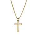 thumbnail image 3 of Collar Hombre de Cruz LUCKMAN, Acero Inoxidable y Zirconia Cúbica, Modelo Pier dorado UNITALLA, 3 of 6