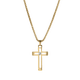thumbnail image 3 of Collar Hombre de Cruz LUCKMAN, Acero Inoxidable y Zirconia Cúbica, Modelo Pier dorado UNITALLA, 3 of 6