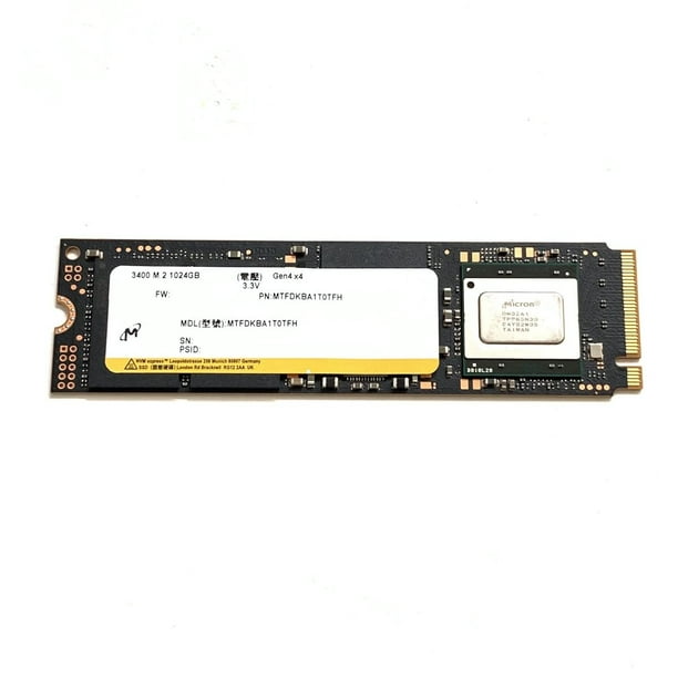 Micron SSD 1TB 3400 M.2 2280 NVMe PCIe 4.0 Gen4 x4 MTFDKBA1T0TFH