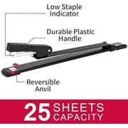 Long Arm Stapler,Stapler Long Arm Full Strip with 300 Mm Reach 25 Sheets Capacity Heavy Duty Home Office Desk Stationery Craft Black come with 1000 Staples