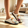 thumbnail image 5 of Flower Women Men Memory Foam Fuzzy Slippers Warm Indoor Outdoor House Shoes, 5 of 9