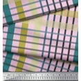 thumbnail image 2 of Soimoi Pink Rayon Fabric Check Check Decor Fabric Printed Yard 56 Inch Wide, 2 of 5